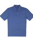 Navy 100% Cotton Fine-Stripe Polo  Robert Old   