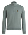 Mineral Green Quarter Zip Sweater  Belstaff   