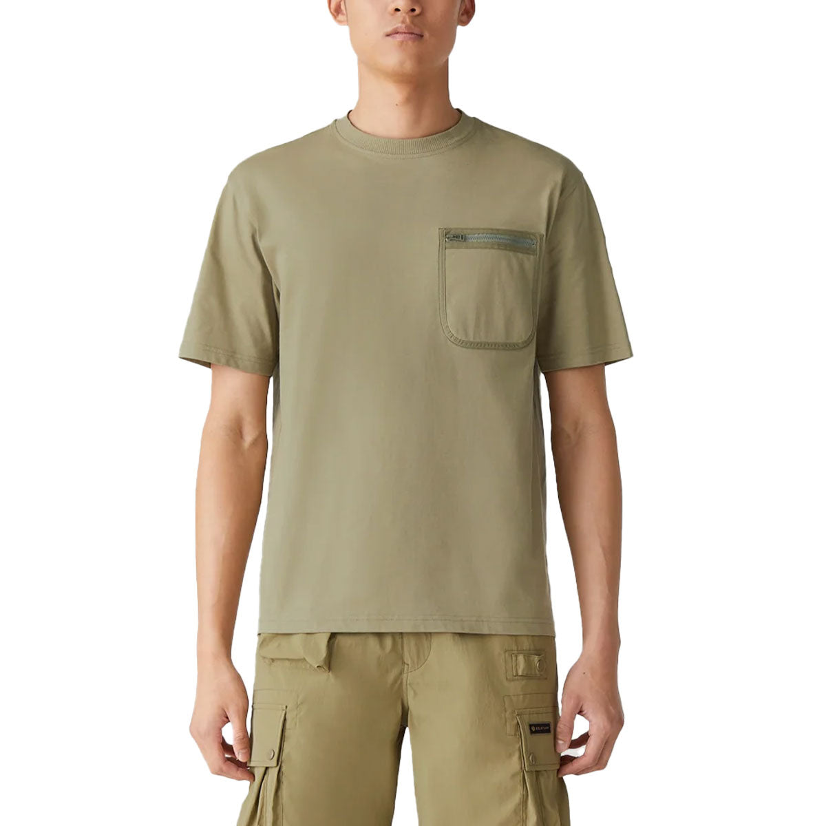 Aloe Green Transit Organic Cotton T-shirt Short Sleeve Belstaff   