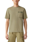 Aloe Green Transit Organic Cotton T-shirt Short Sleeve Belstaff   