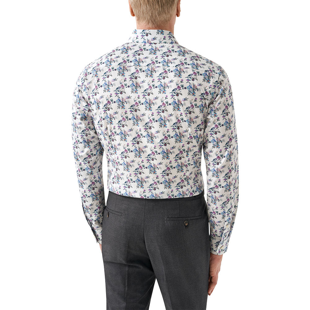 Light Blue Floral Twill Slim Fit Shirt  Eton   