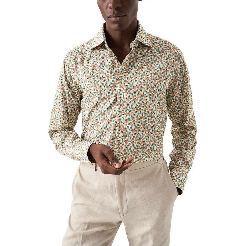 Pineapple Print Cotton-TENCEL™ Slim Fit Shirt  Eton   