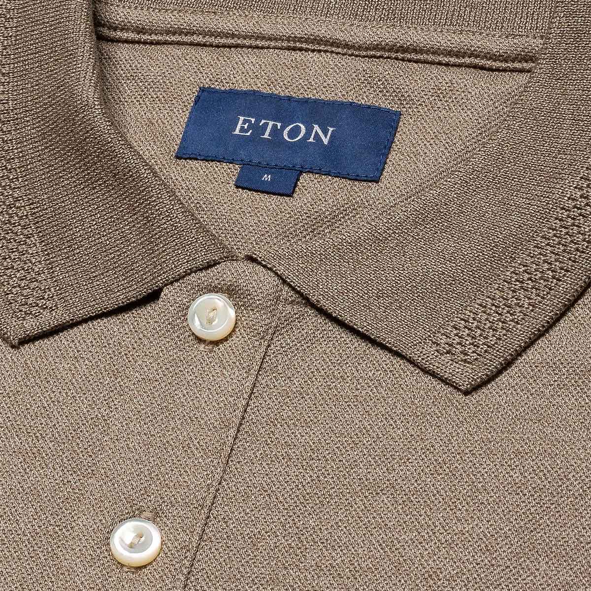 Beige Filo Di Scozia Piqué Polo Shirt S/S POLOS Eton   