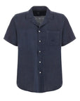 Navy Linen Short-sleeved Shirt S/S SHIRTS La Martina   