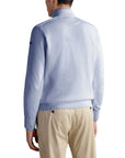 Light Blue Cotton Quarter Zip Neck Jumper Zip Neck Paul & Shark   