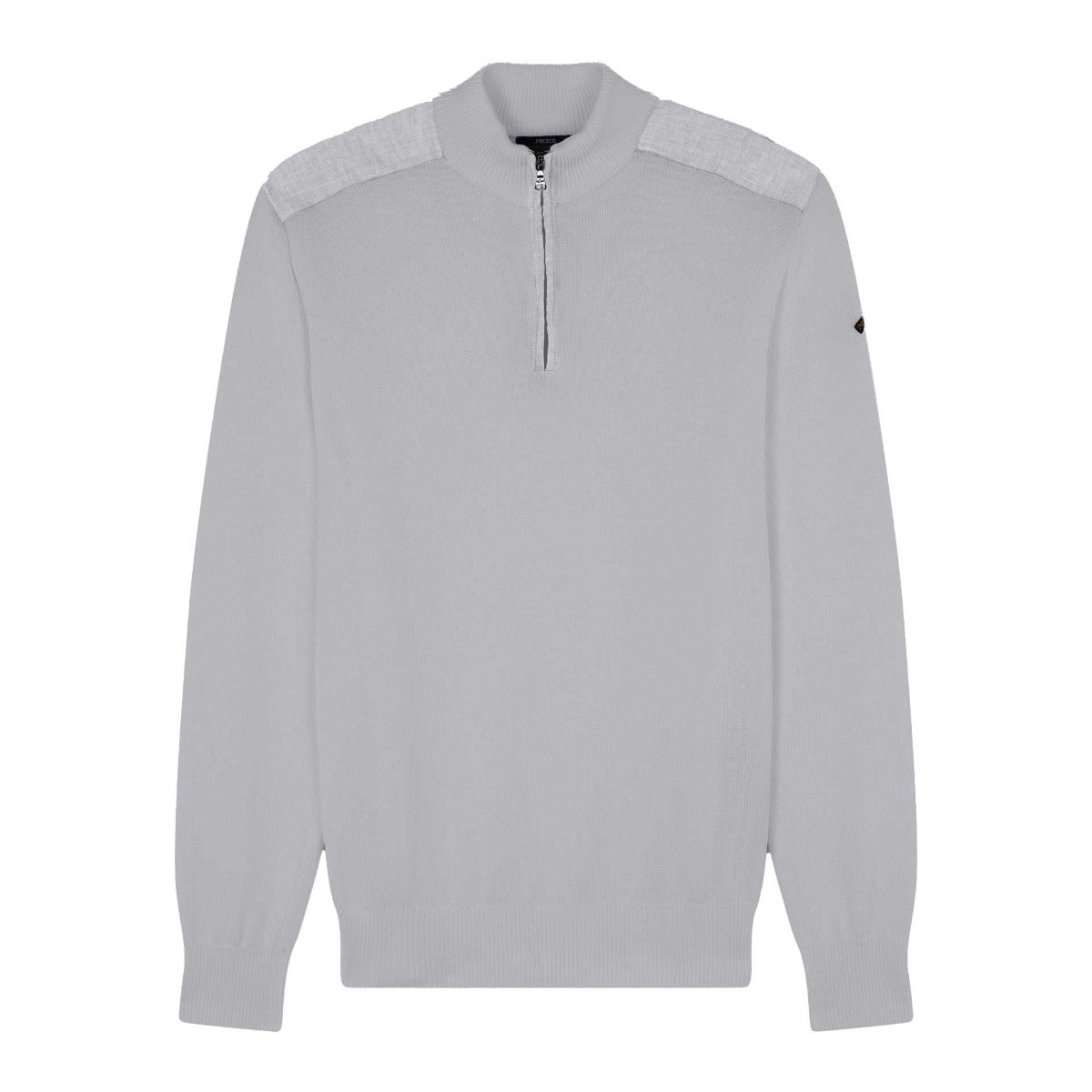 Grey Cotton Quarter Zip Neck Jumper Zip Neck Paul & Shark   