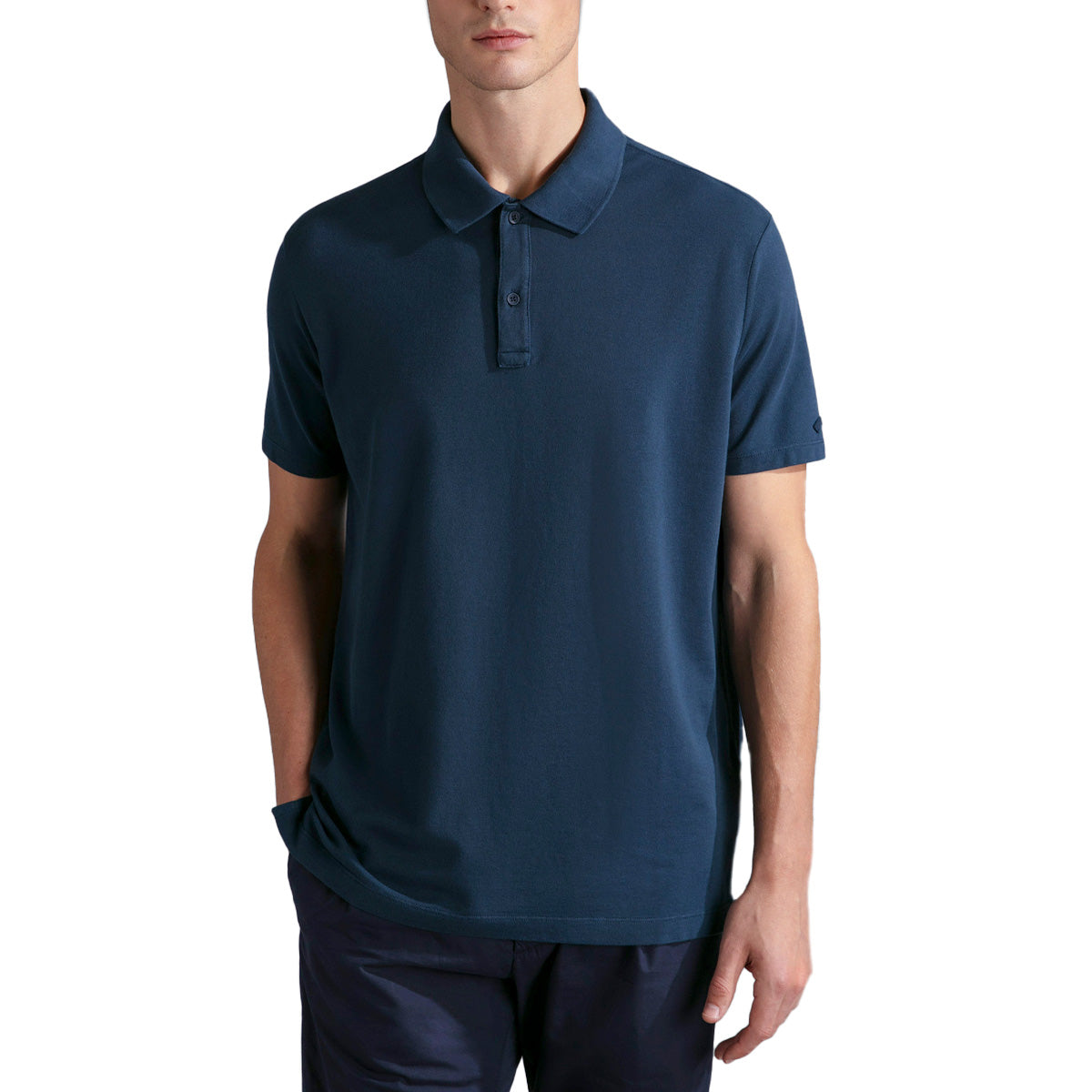 Navy Cotton Piqué Polo Shirt S/S POLOS Paul & Shark   