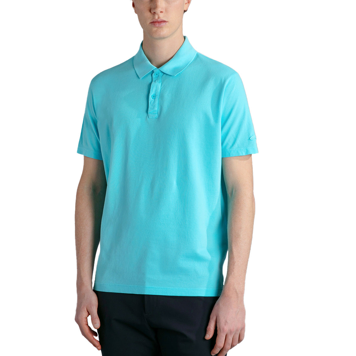 Washed Turquoise Cotton Piqué Polo Shirt S/S POLOS Paul & Shark   