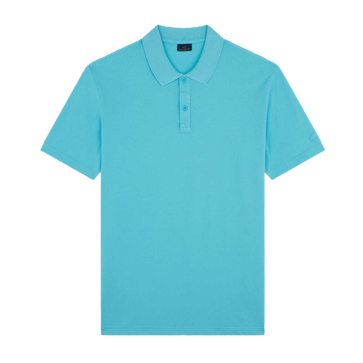 Washed Turquoise Cotton Piqué Polo Shirt S/S POLOS Paul & Shark   