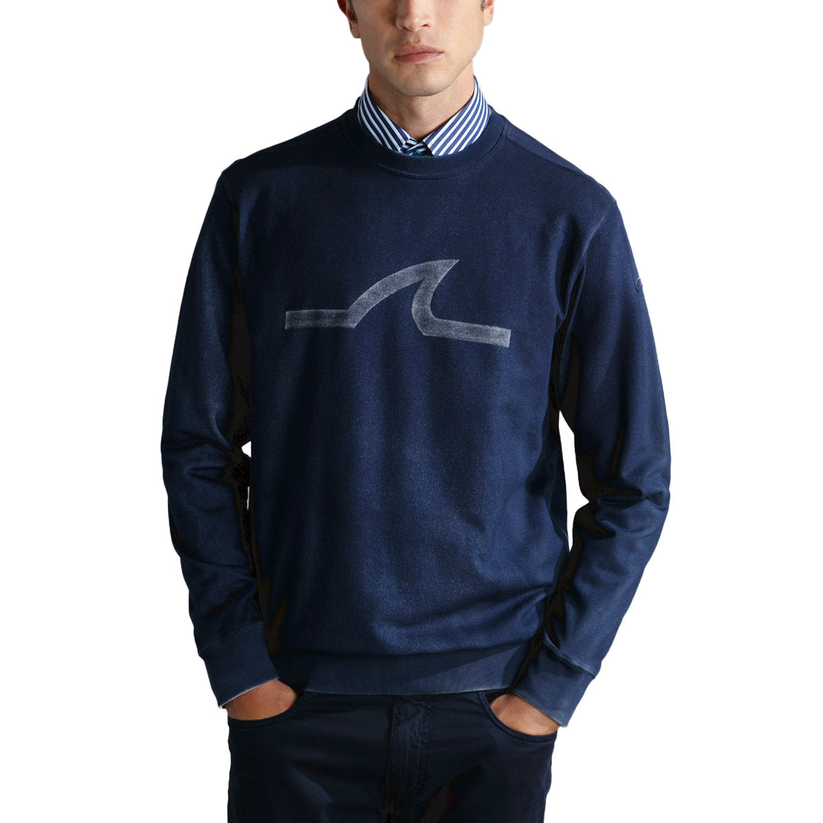 Navy Cotton Signature Sweatshirt SWEATS Paul & Shark   