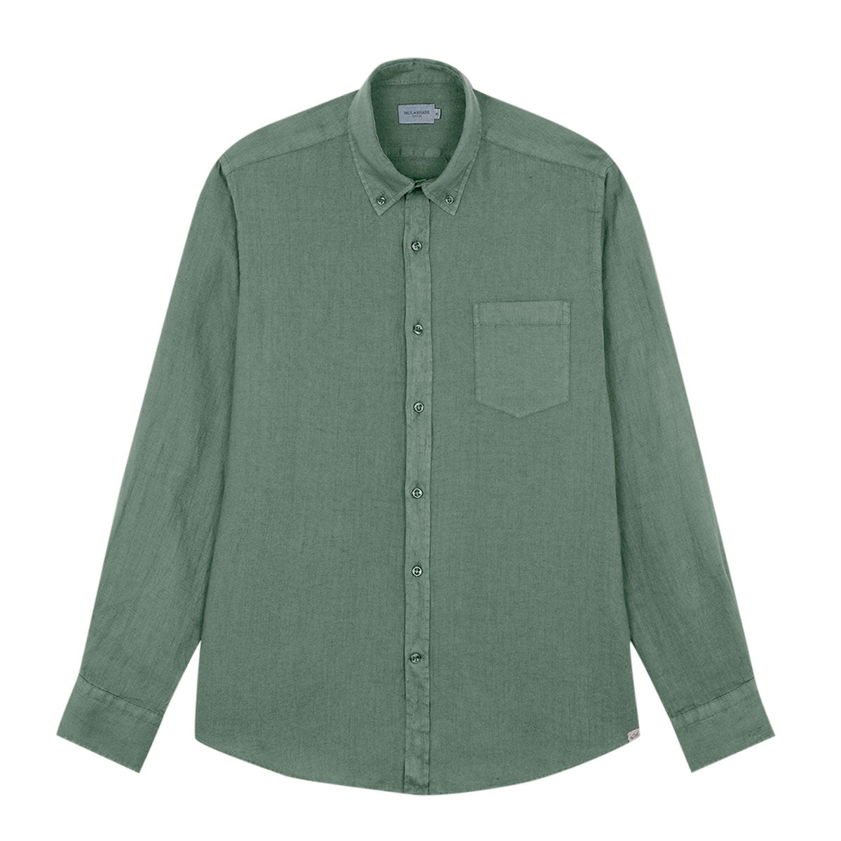 Olive Green Linen Long Sleeve Shirt L/S SHIRTS Paul & Shark   