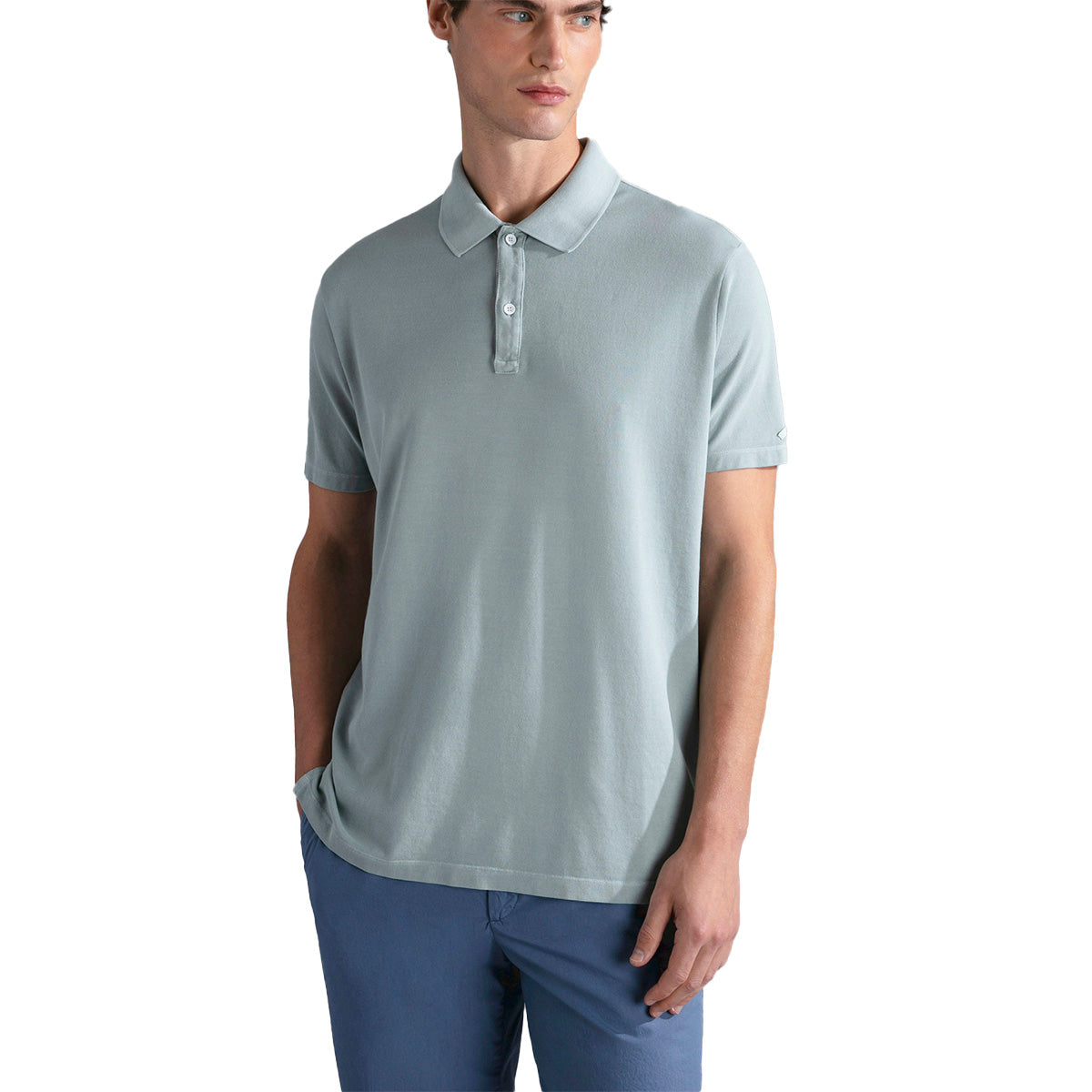 Washed Green Cotton Piqué Polo Shirt S/S POLOS Paul & Shark   