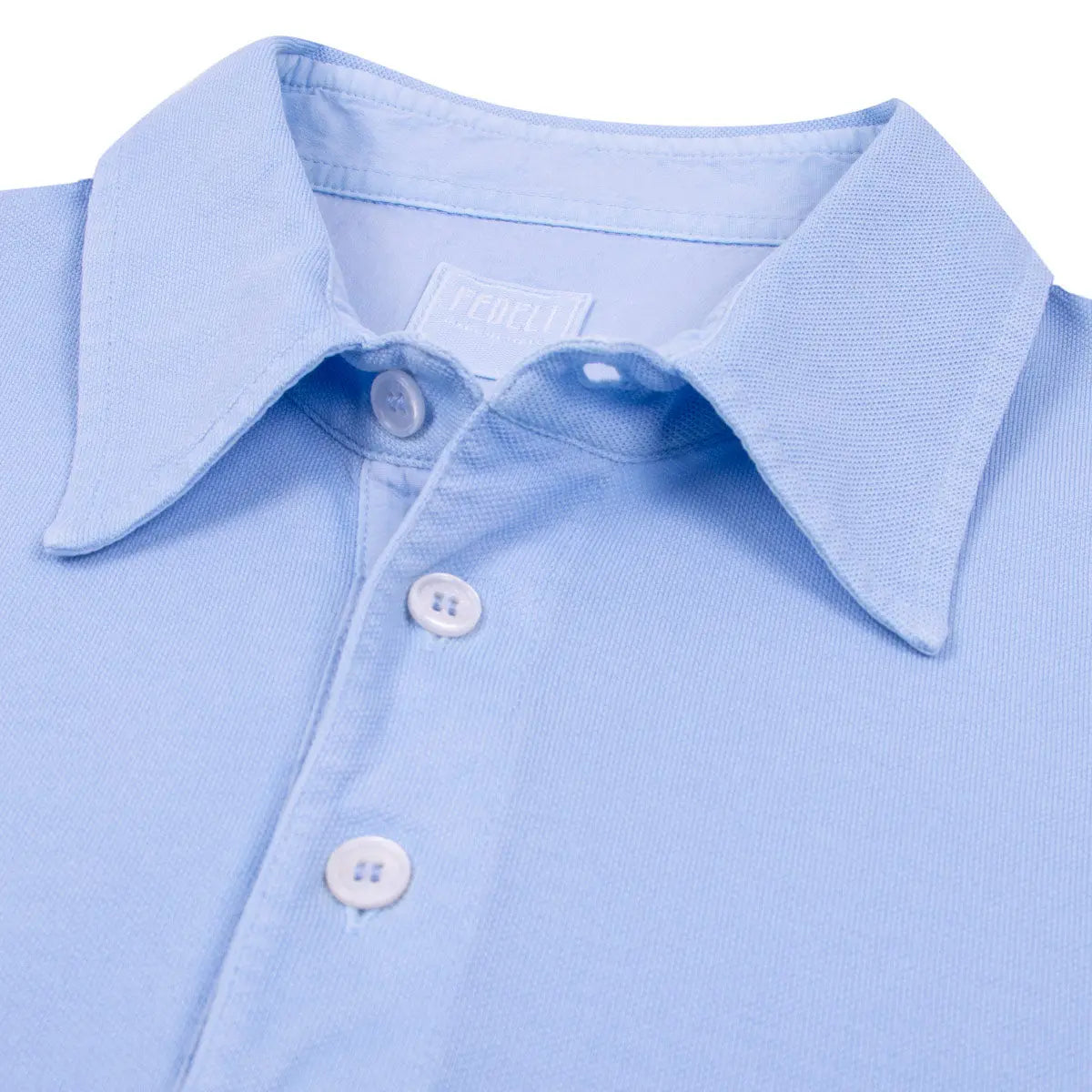 Cotton Piqué Polo Shirt Light Blue S/S POLOS FEDELI   