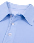 Cotton Piqué Polo Shirt Light Blue S/S POLOS FEDELI   