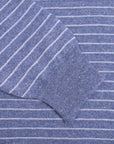 Striped Blue Cashmere Linen Crewneck Sweater  FEDELI   