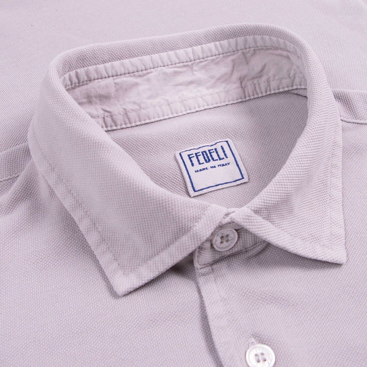 Light Grey 100% Cotton Long Sleeve Shirt  FEDELI   