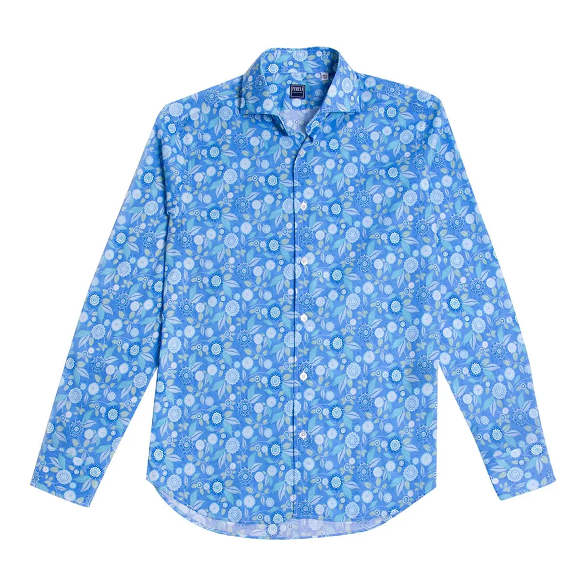 Flower Print Panamino Cotton Long Sleeve Shirt L/S SHIRTS FEDELI   