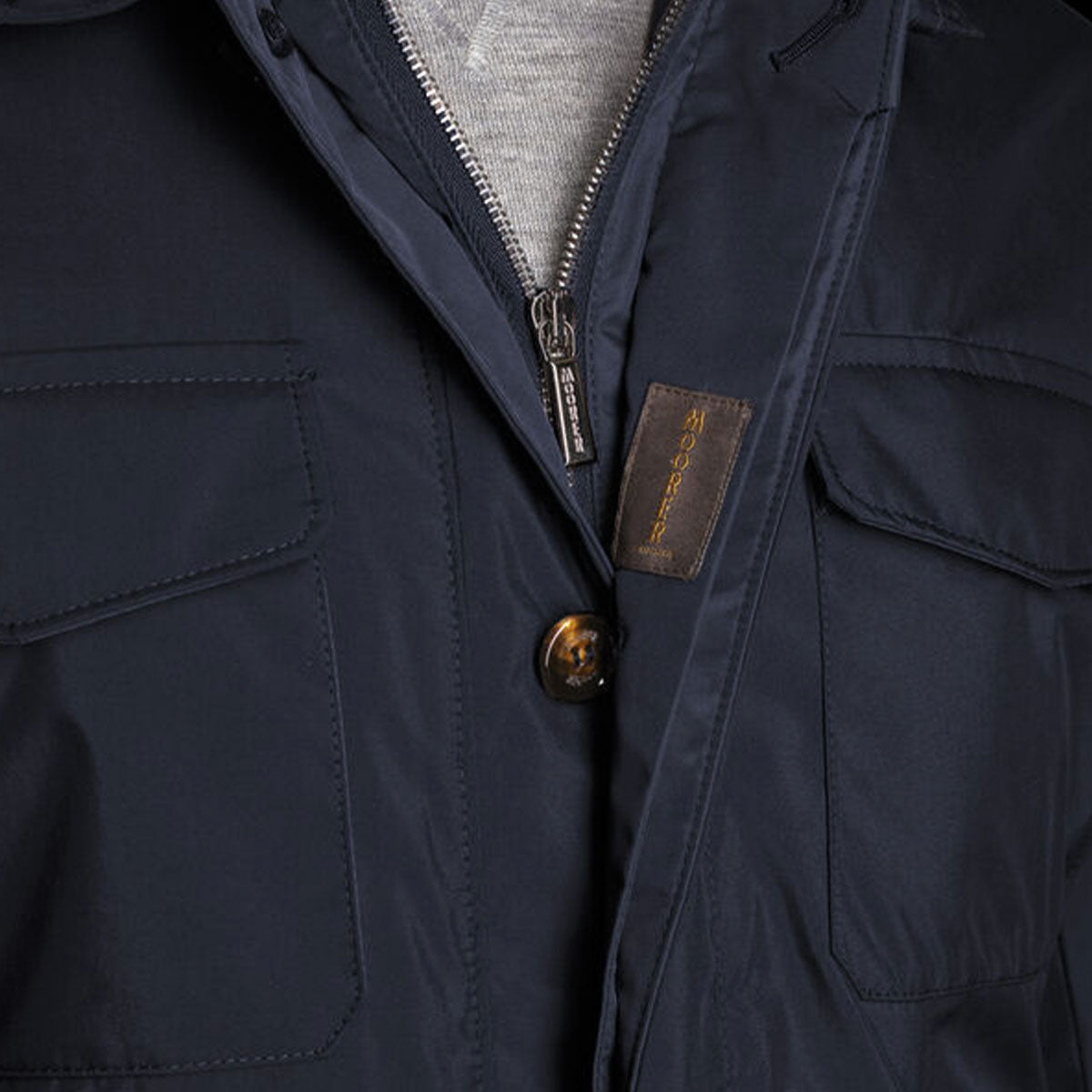 Navy 'Ezio' Lightweight Water Repellent Coat  Moorer   