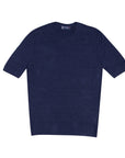 Navy Chevron Knit Short Sleeve T-shirt  Robert Old   