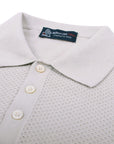 Light Grey 100% Cotton Knit Polo Shirt  Robert Old   