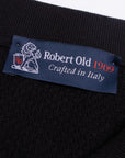 Black 100% Cotton Knit Short Sleeve Polo Shirt S/S POLOS Robert Old   