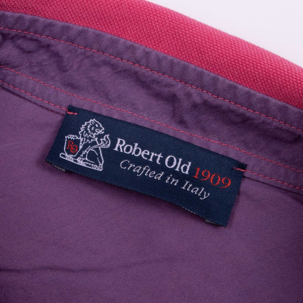 Raspberry Red 100% Cotton Short Sleeve Polo Shirt  Robert Old   