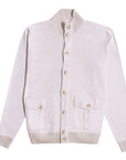 Cream Cotton Bomber Sweater KNITWEAR Robert Old   