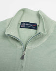 Mint Green 100% Virgin Wool Long Sleeve Zip Neck Knit  Robert Old   