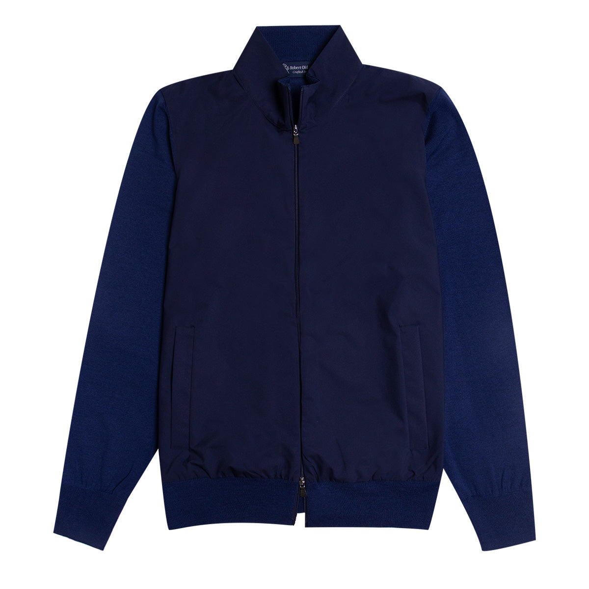 Navy Full Zip Sweater KNITWEAR Robert Old   