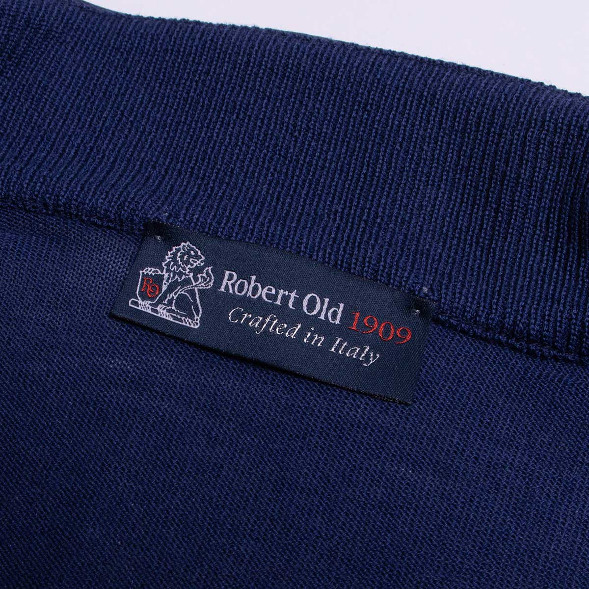 Navy Full Zip Sweater KNITWEAR Robert Old   