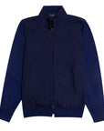 Navy Full Zip Sweater KNITWEAR Robert Old   