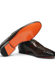 Brown Woven Leather Loafer SHOES Santoni   