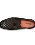 Brown Woven Leather Loafer SHOES Santoni   