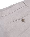 Beige Linen Regular Fit Trousers  Robert Old   