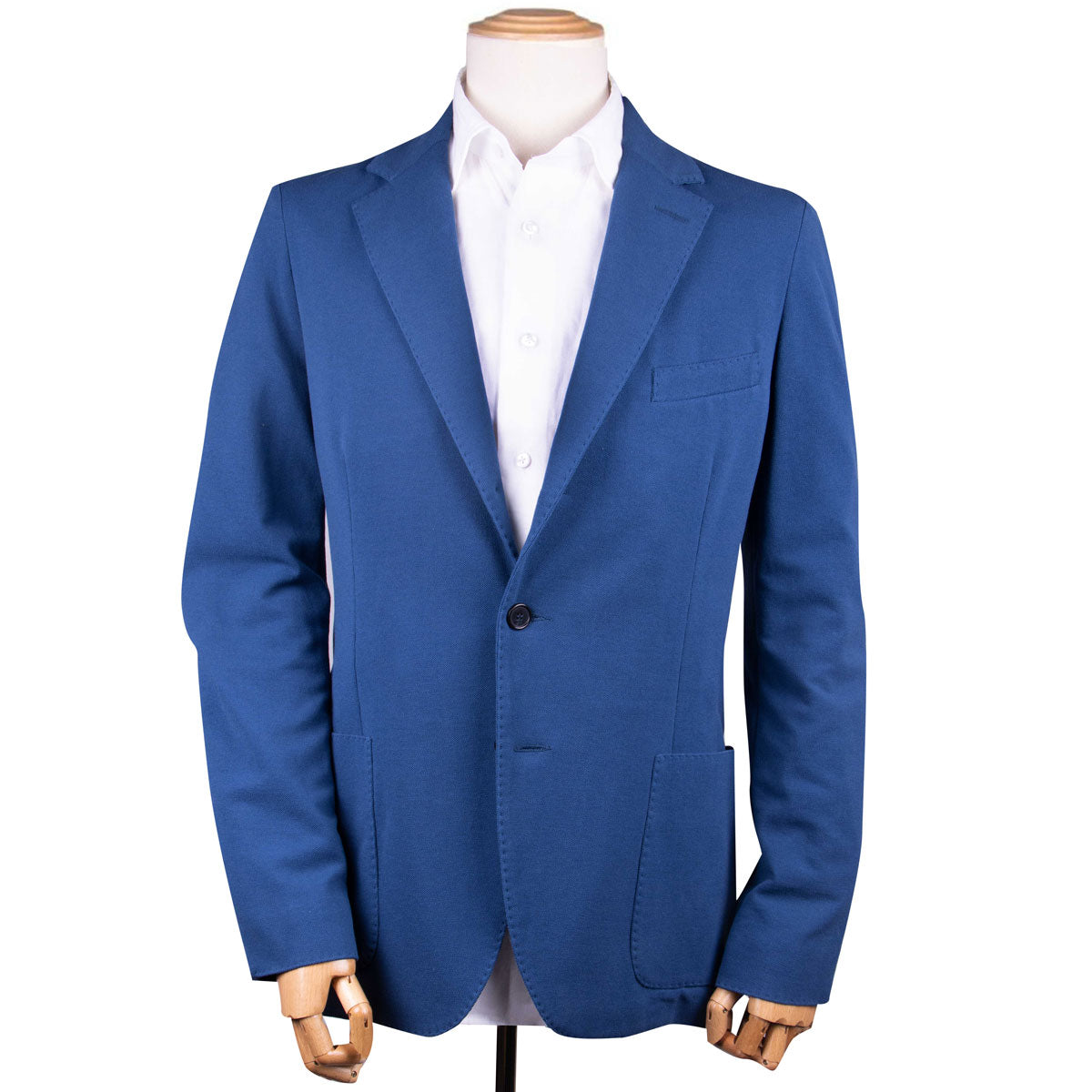 Petrol Blue Pure Cotton Lightweight Blazer JACKETS Robert Old   