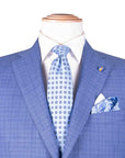 Light-Blue Check Summer Wool Suit SUITS Belvest   