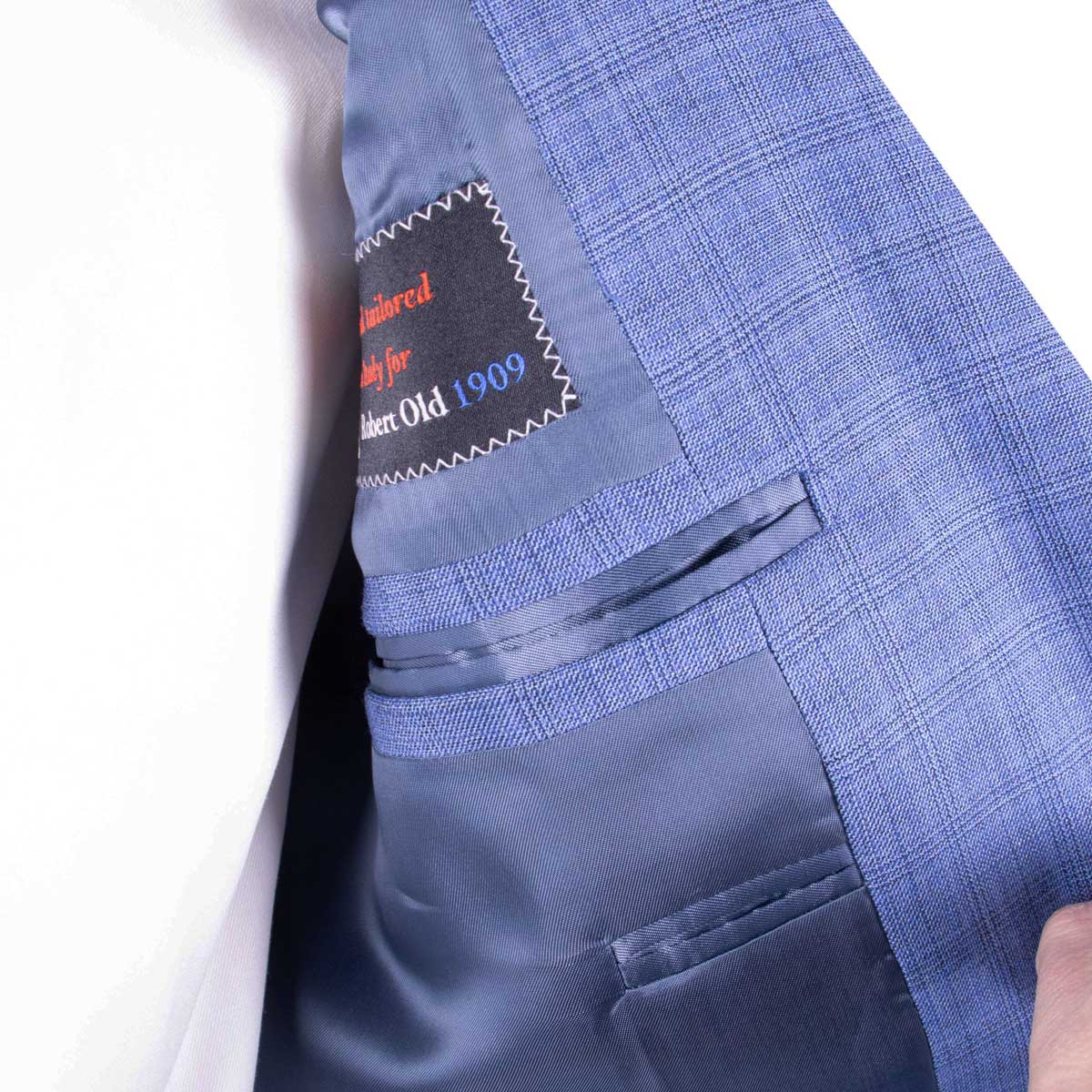 Light-Blue Check Summer Wool Suit SUITS Belvest   