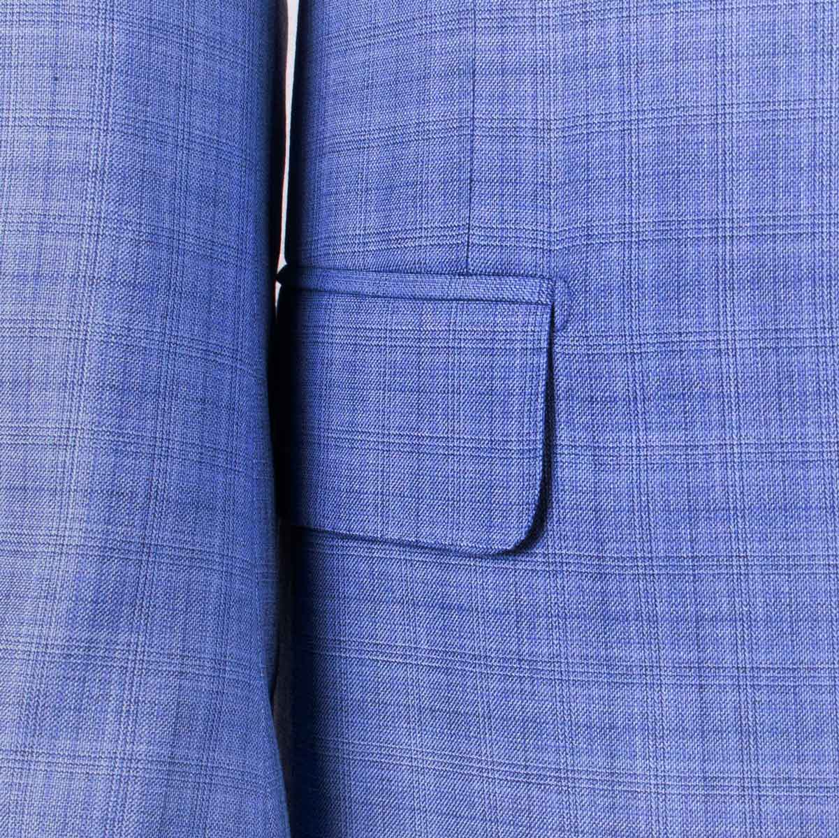 Light-Blue Check Summer Wool Suit SUITS Belvest   