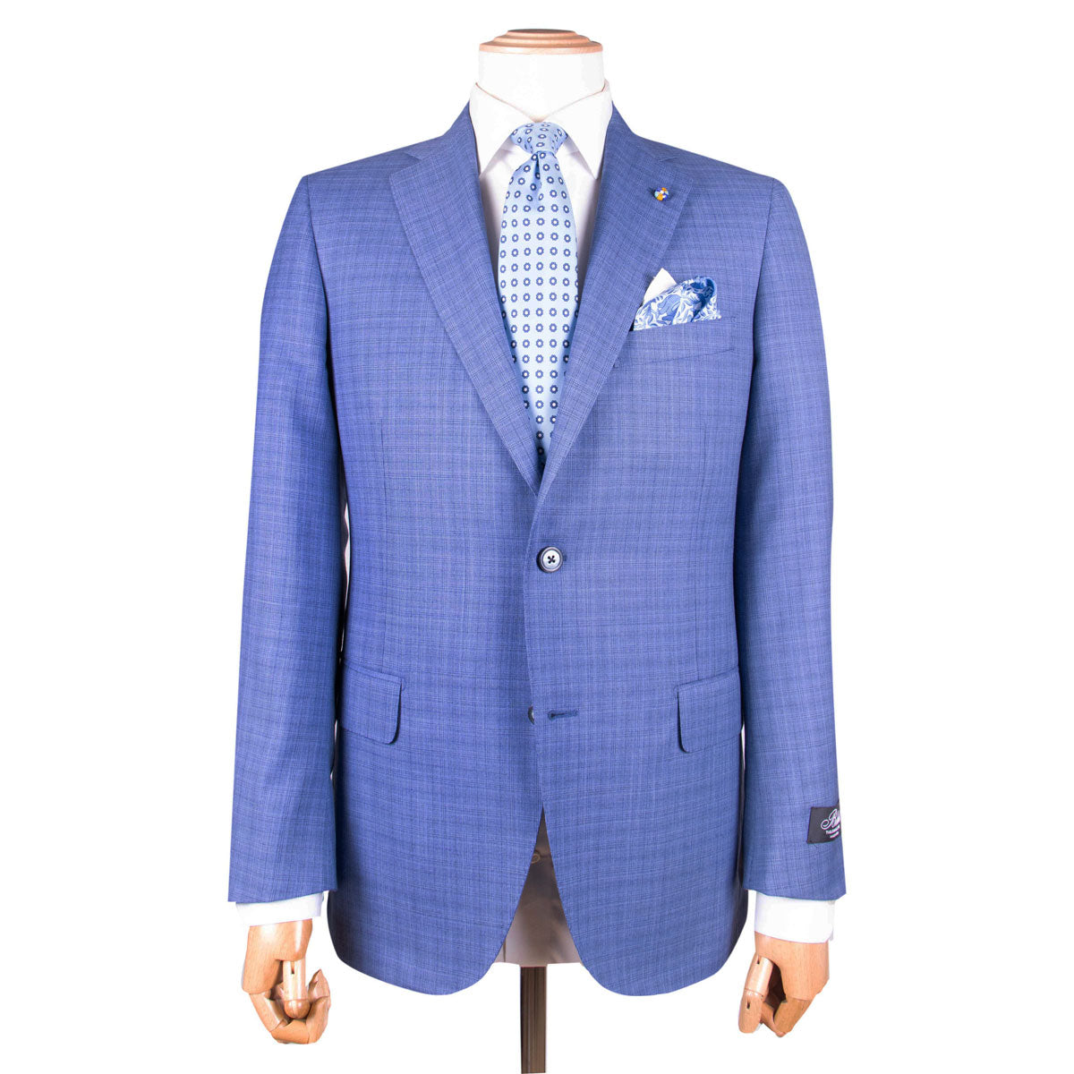 Light-Blue Check Summer Wool Suit SUITS Belvest   