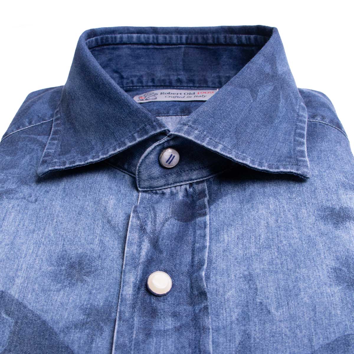 Western Printed Denim Washed Shirt L/S SHIRTS Robert Old   