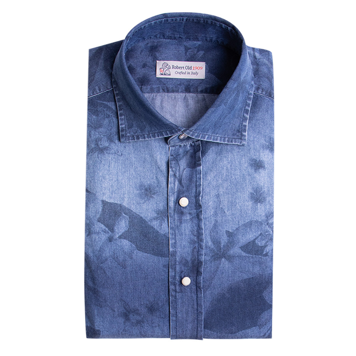 Western Printed Denim Washed Shirt L/S SHIRTS Robert Old   