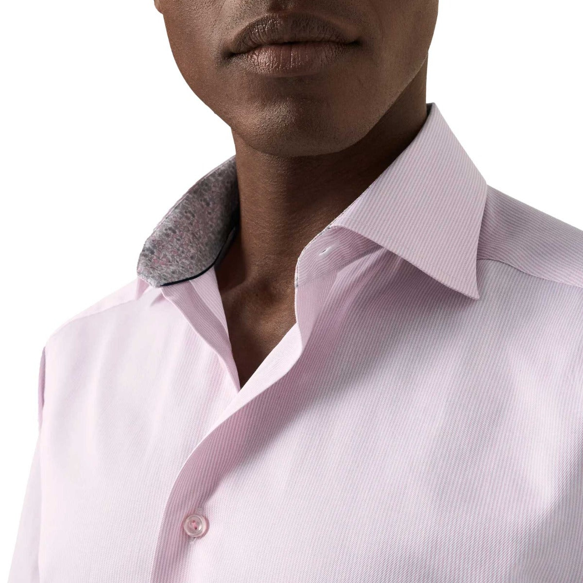 Pink Fine Striped Signature Twill Slim Fit Shirt  Eton   