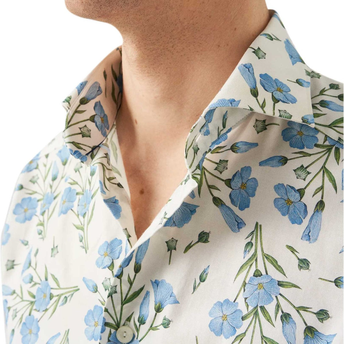 Floral Print Signature Cotton Twill Shirt  Eton   