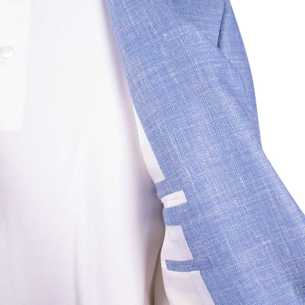 Light Blue Wool, Silk and Linen Jacket JACKETS Robert Old   