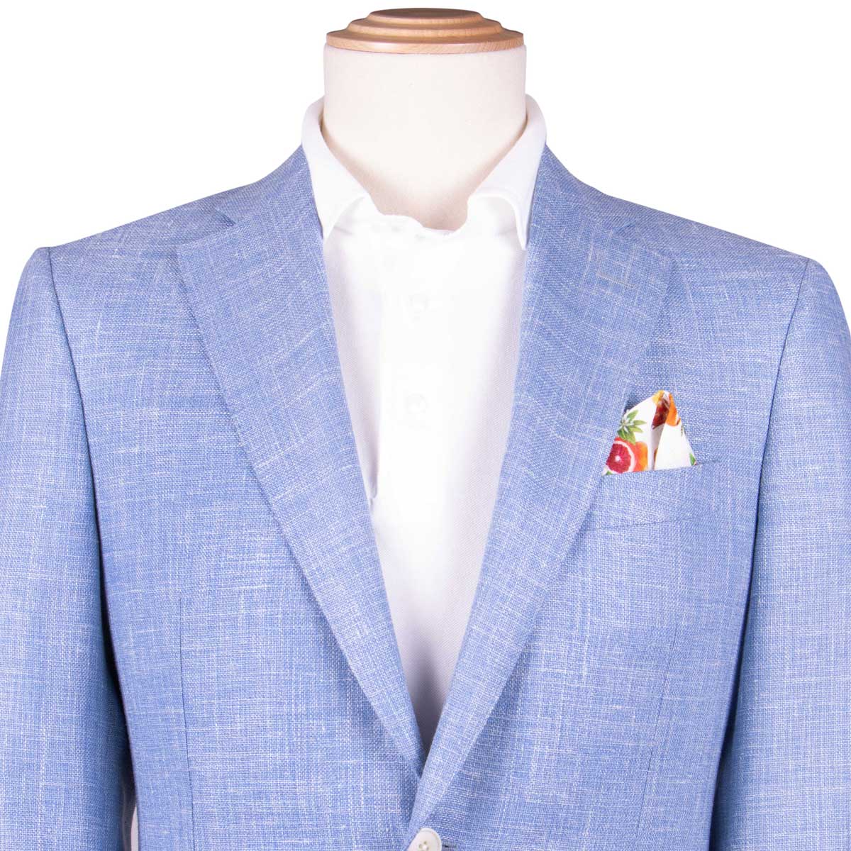 Light Blue Wool, Silk and Linen Jacket JACKETS Robert Old   