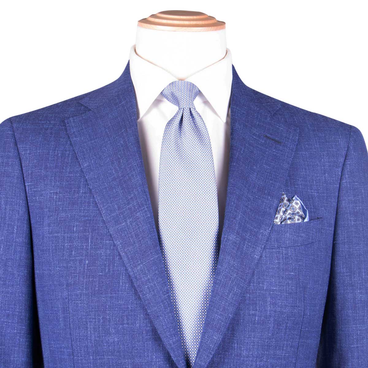 Blue Check Wool, Linen and Silk Loro Piana Suit SUITS Robert Old   