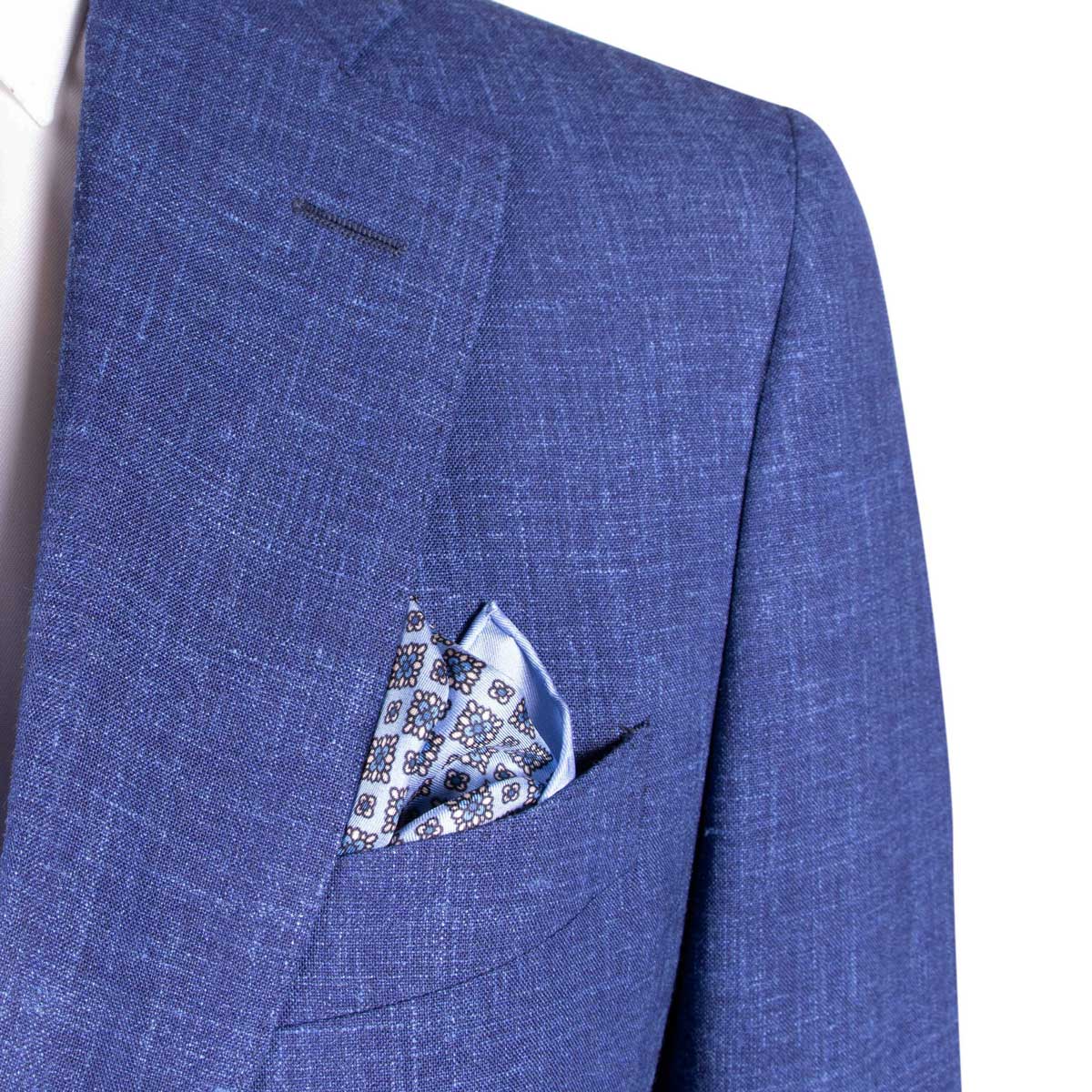 Blue Check Wool, Linen and Silk Loro Piana Suit SUITS Robert Old   