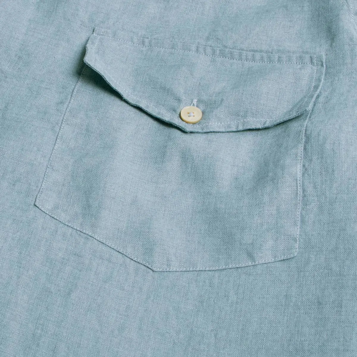 Light Blue Italian Linen Short Sleeve Shirt S/S SHIRTS Robert Old   