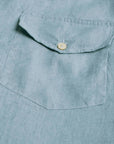 Light Blue Italian Linen Short Sleeve Shirt S/S SHIRTS Robert Old   