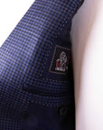 Navy Houndstooth Wool, Silk and Linen Jacket JACKETS Robert Old   